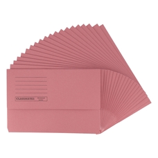 Classmates Document Wallet Foolscap - Pink - Pack of 50